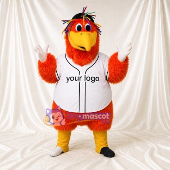 Oiseau orange et blanc Costume de mascotte intégral pour adultes Événements sportifs