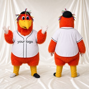 Oiseau orange et blanc Costume de mascotte intégral pour adultes Événements sportifs