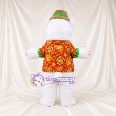 White Polar Bear Mascot Costume Full Body for Adults Christmas