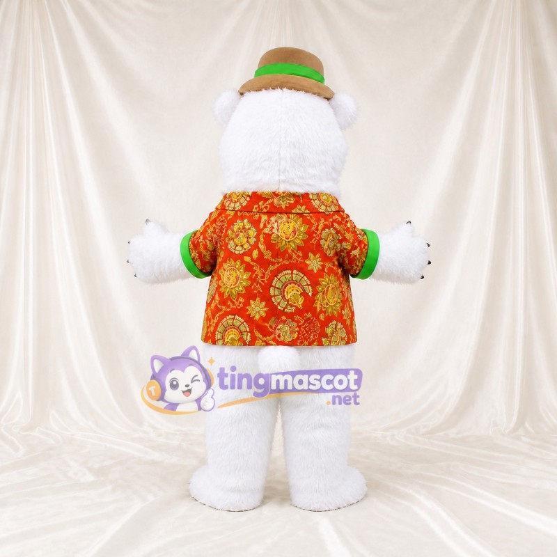 White Polar Bear Mascot Costume Full Body for Adults Christmas