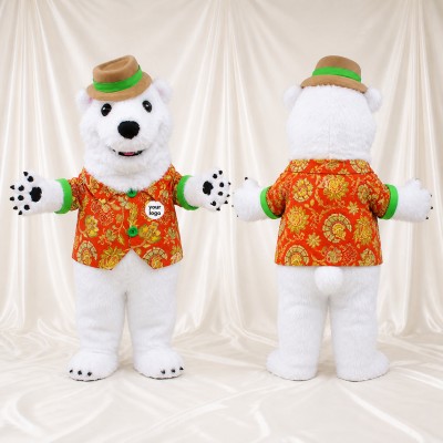 White Polar Bear Mascot Costume Full Body for Adults Christmas