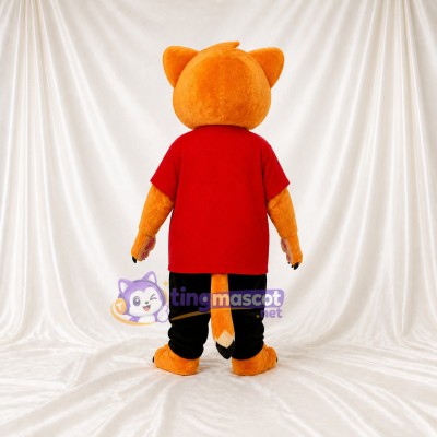 Sporty Orange Cat Mascot Costume Full Body for Adults Sports Events