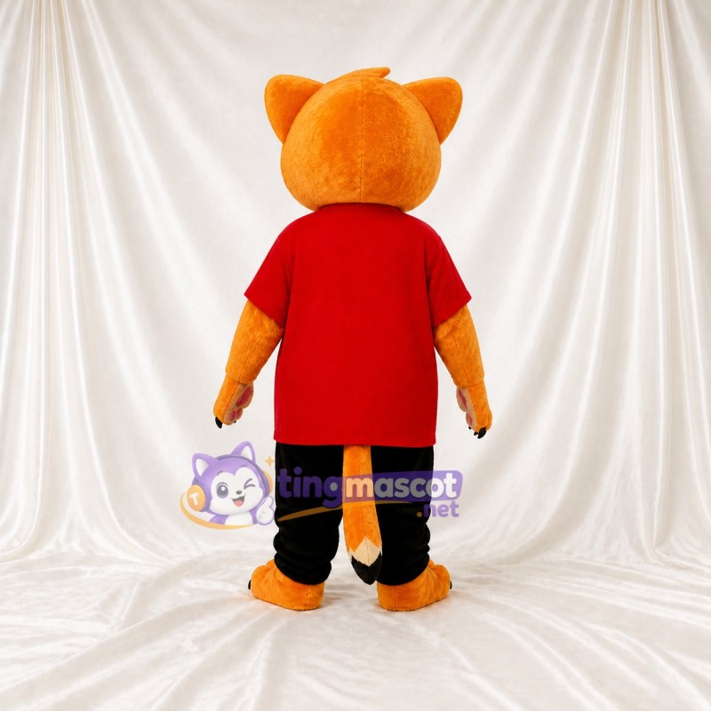 Sporty Orange Cat Mascot Costume Full Body for Adults Sports Events