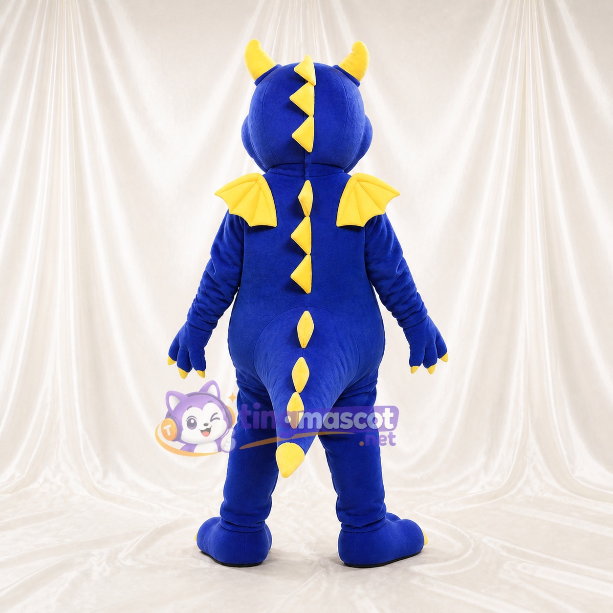Blue and Yellow Dragon Mascot Costume Full Body for Adults Sports Events Blue and Yellow Dragon Mascot Costume Full Body for Adults Sports Events