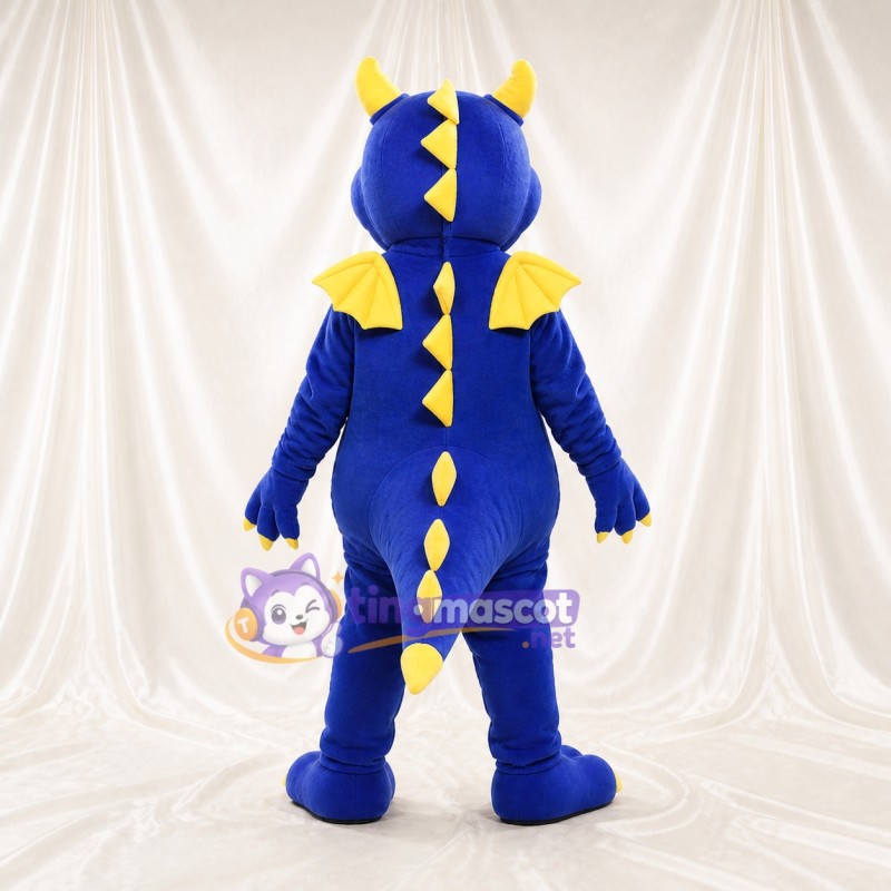 Blue and Yellow Dragon Mascot Costume Full Body for Adults Sports Events