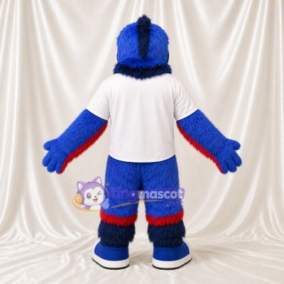 Blue and Red Bird Mascot Costume Full Body for Adults Sports Events
