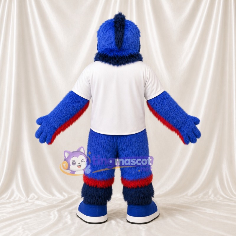 Blue and Red Bird Mascot Costume Full Body for Adults Sports Events