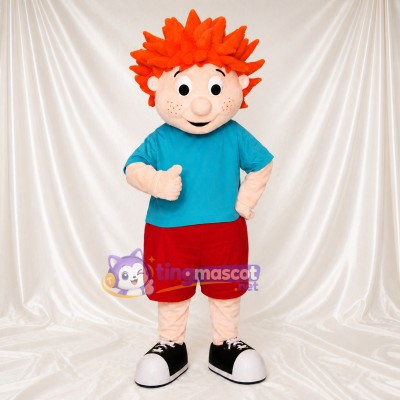 Orange Boy Character Mascot Costume Full Body for Adults School Events