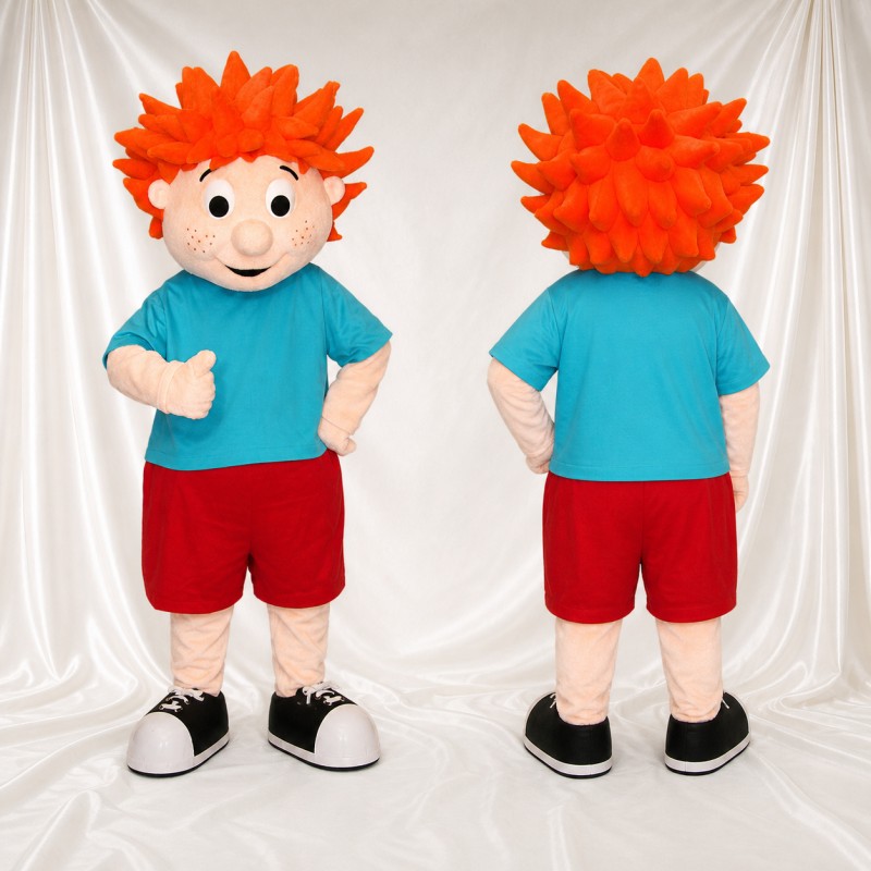 Orange Boy Character Mascot Costume Full Body for Adults School Events
