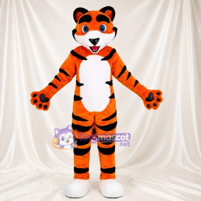 Classic Striped Tiger Mascot Costume Full Body for Adults Sports Events