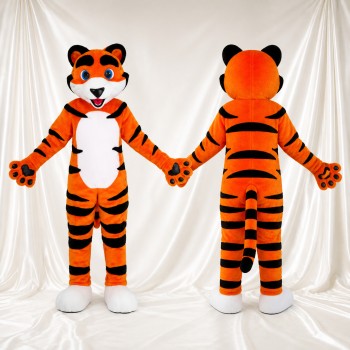 Classic Striped Tiger Mascot Costume Full Body for Adults Sports Events