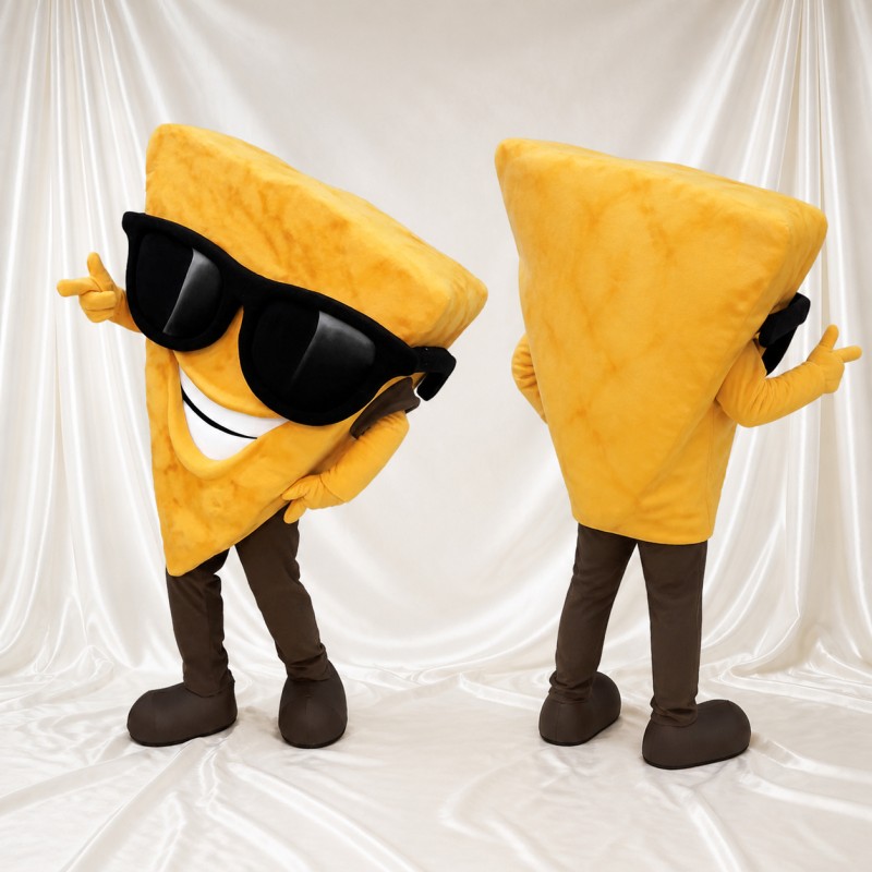 Cheese Wedge Mascot Costume Full Body for Adults Food Events