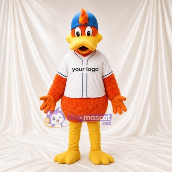 Costume de mascotte canard orange et bleu intégral pour adultes – événements sportifs