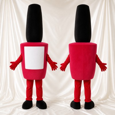 Bright Pink Tube Character Mascot Costume Full Body for Adults Trade Shows