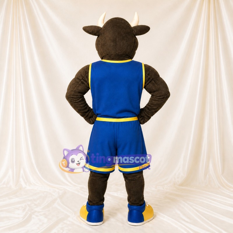 Basketball Uniform Bull Mascot Costume Full Body for Adults Sports Events