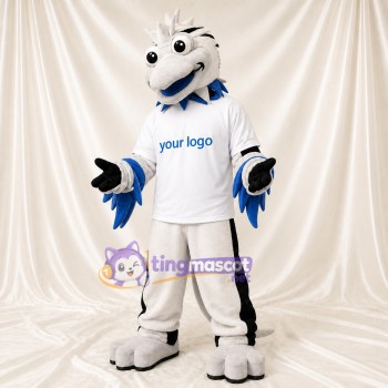 Dragon Blanc Costume de mascotte intégral pour adultes Événements sportifs