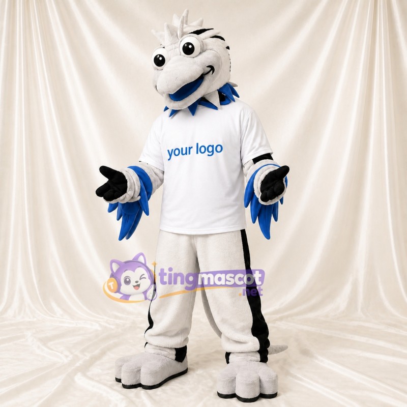 Dragon Blanc Costume de mascotte intégral pour adultes Événements sportifs