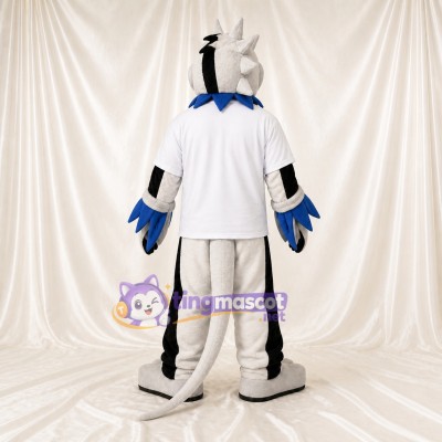 Dragon Blanc Costume de mascotte intégral pour adultes Événements sportifs