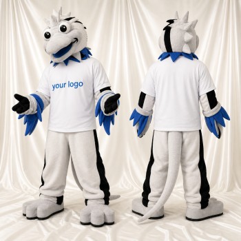 Dragon Blanc Costume de mascotte intégral pour adultes Événements sportifs