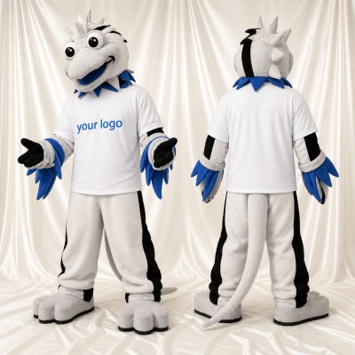 Dragon Blanc Costume de mascotte intégral pour adultes Événements sportifs