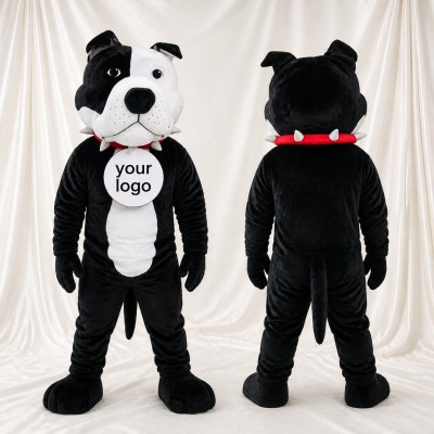 Black Dog Mascot Costume Full Body for Adults Sports Events
