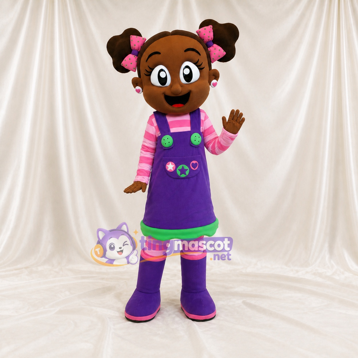 Purple Girl Character Mascot Costume Full Body for Adults School Events Purple Girl Character Mascot Costume Full Body for Adults School Events