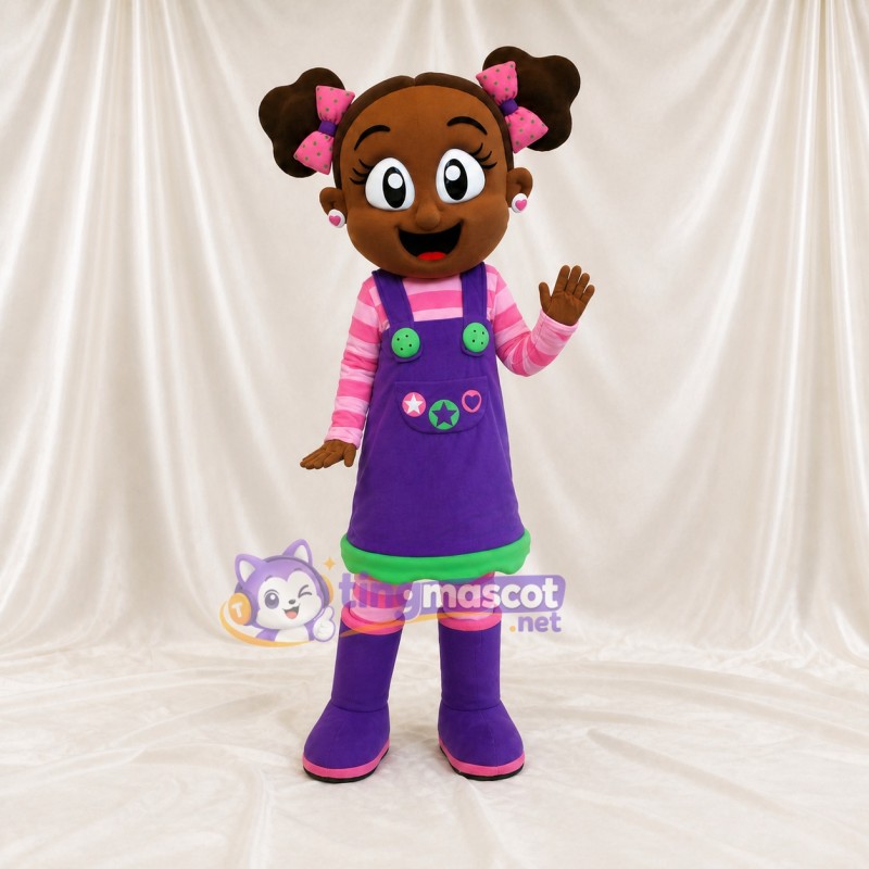 Purple Girl Character Mascot Costume Full Body for Adults School Events