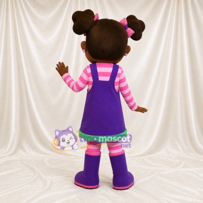 Purple Girl Character Mascot Costume Full Body for Adults School Events
