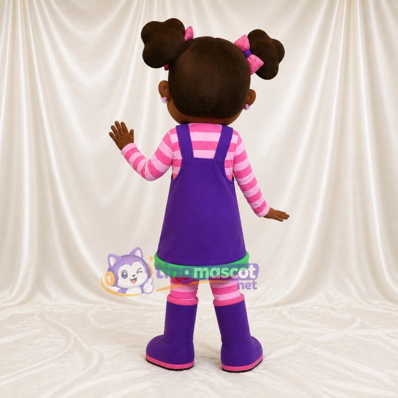 Purple Girl Character Mascot Costume Full Body for Adults School Events