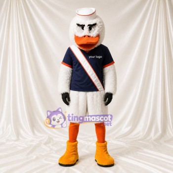 Athletic White Duck Mascot Costume Full Body for Adults Sports Events
