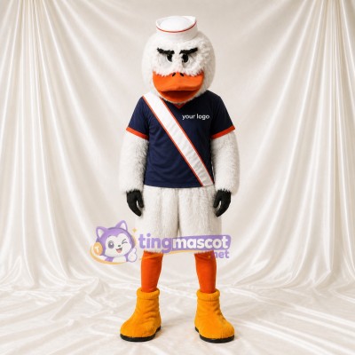 Athletic White Duck Mascot Costume Full Body for Adults Sports Events