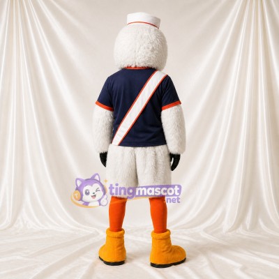 Athletic White Duck Mascot Costume Full Body for Adults Sports Events