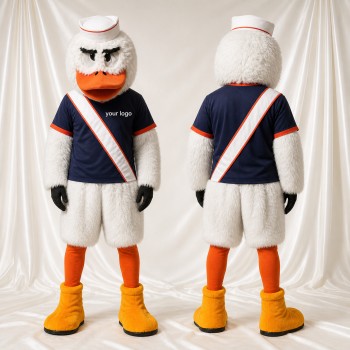 Athletic White Duck Mascot Costume Full Body for Adults Sports Events