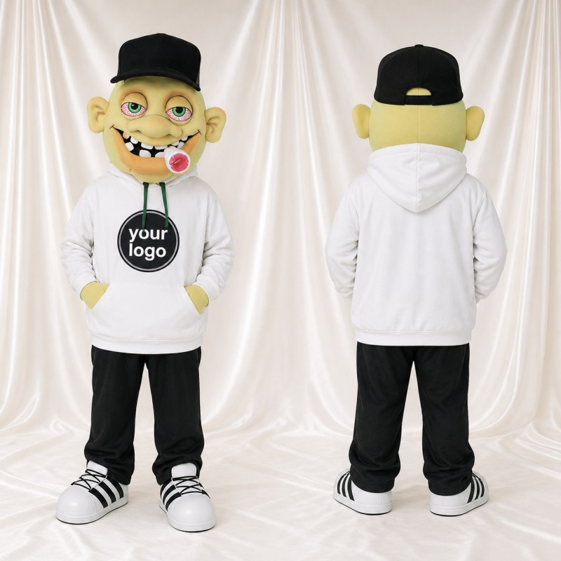 White Boy Character Mascot Costume Full Body for Adults School Events