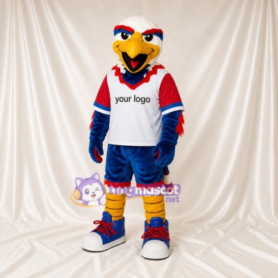White Athletic White Eagle Mascot Costume Full Body for Adults Sports Events
