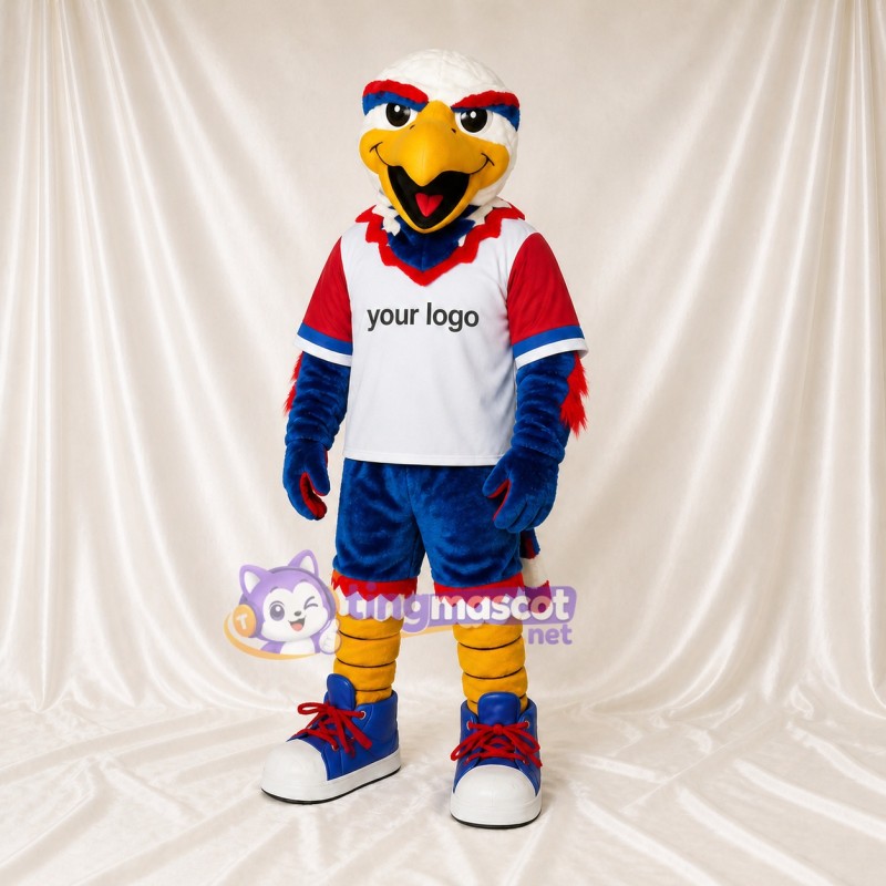 White Athletic White Eagle Mascot Costume Full Body for Adults Sports Events