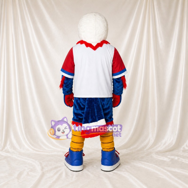 White Athletic White Eagle Mascot Costume Full Body for Adults Sports Events