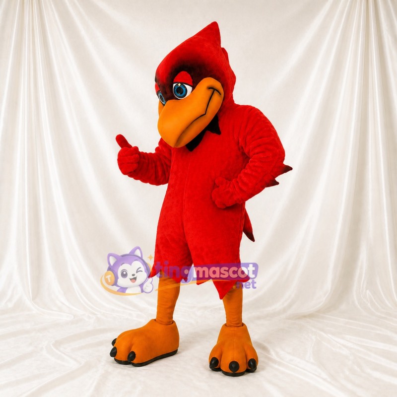 Classic Red Bird Mascot Costume Full Body for Adults Sports Events