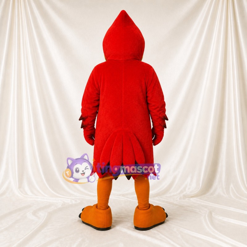 Classic Red Bird Mascot Costume Full Body for Adults Sports Events