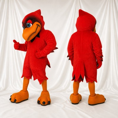 Classic Red Bird Mascot Costume Full Body for Adults Sports Events