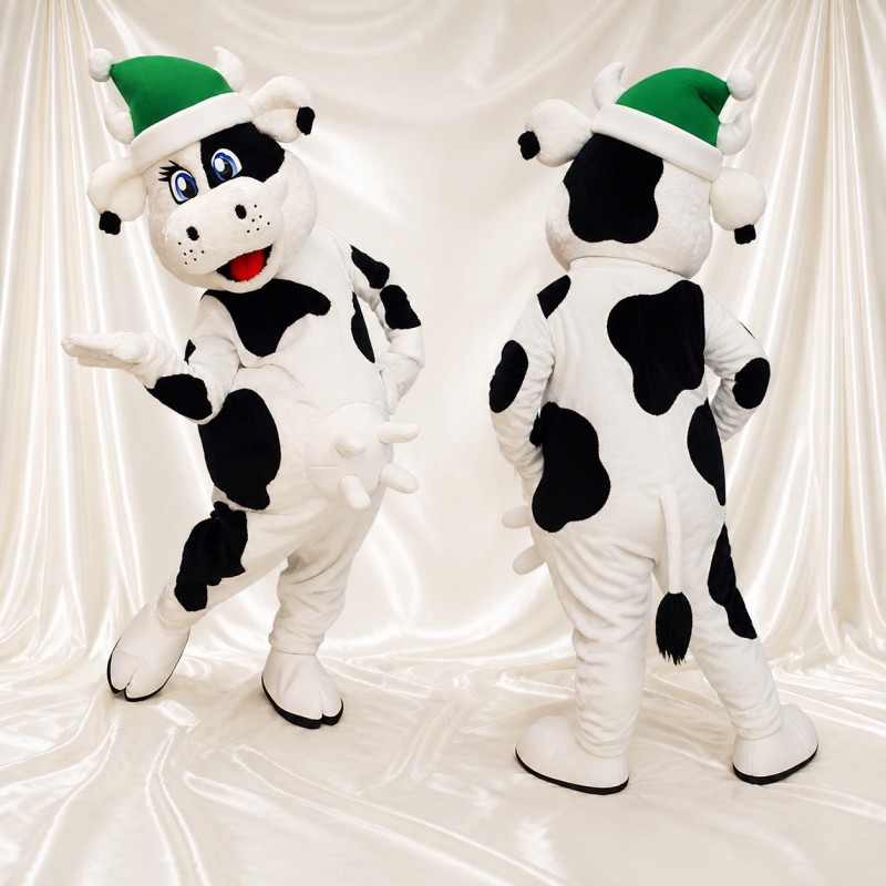 Vache Blanche Costume de mascotte intégral pour adultes Événements gastronomiques