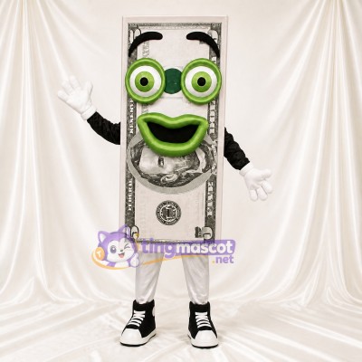 Dollar Bill Mascot Costume Full Body for Adults Trade Shows