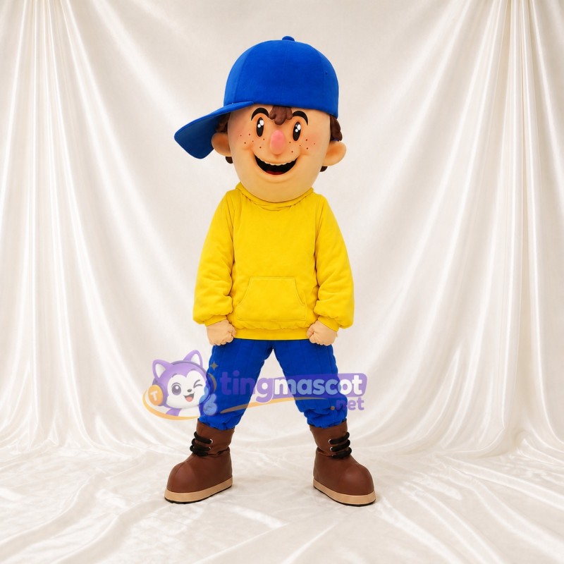 Yellow Boy Character Mascot Costume Full Body for Adults School Events