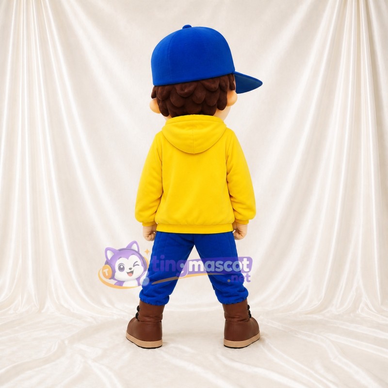 Yellow Boy Character Mascot Costume Full Body for Adults School Events