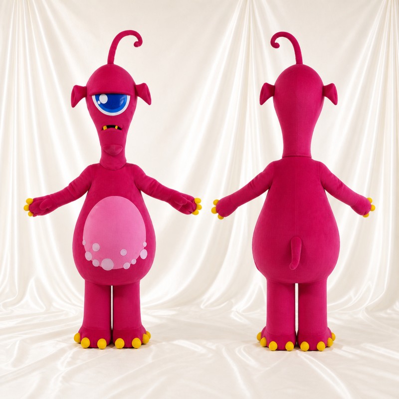 Magenta Alien Mascot Costume Full Body for Adults School Events