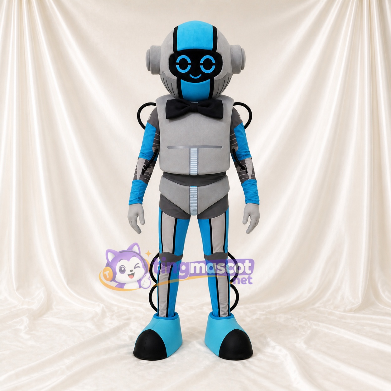 Gray Robot Mascot Costume Full Body for Adults Tech Events Gray Robot Mascot Costume Full Body for Adults Tech Events
