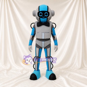 Grauer Roboter Maskottchenkostüm Ganzkörper für Erwachsene Technologieveranstaltungen