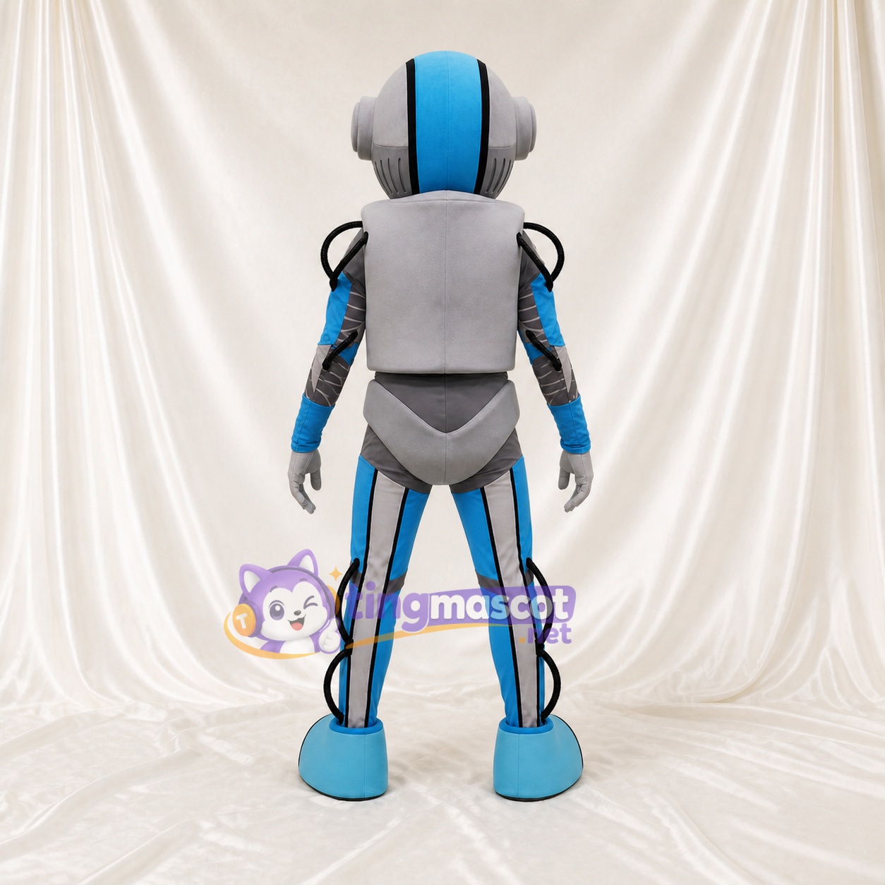 Gray Robot Mascot Costume Full Body for Adults Tech Events Gray Robot Mascot Costume Full Body for Adults Tech Events