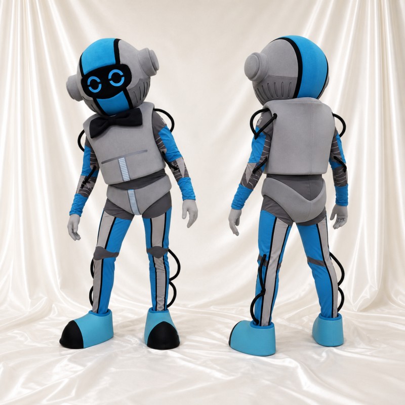 Robot Gris Costume de mascotte intégral pour adultes Événements technologiques