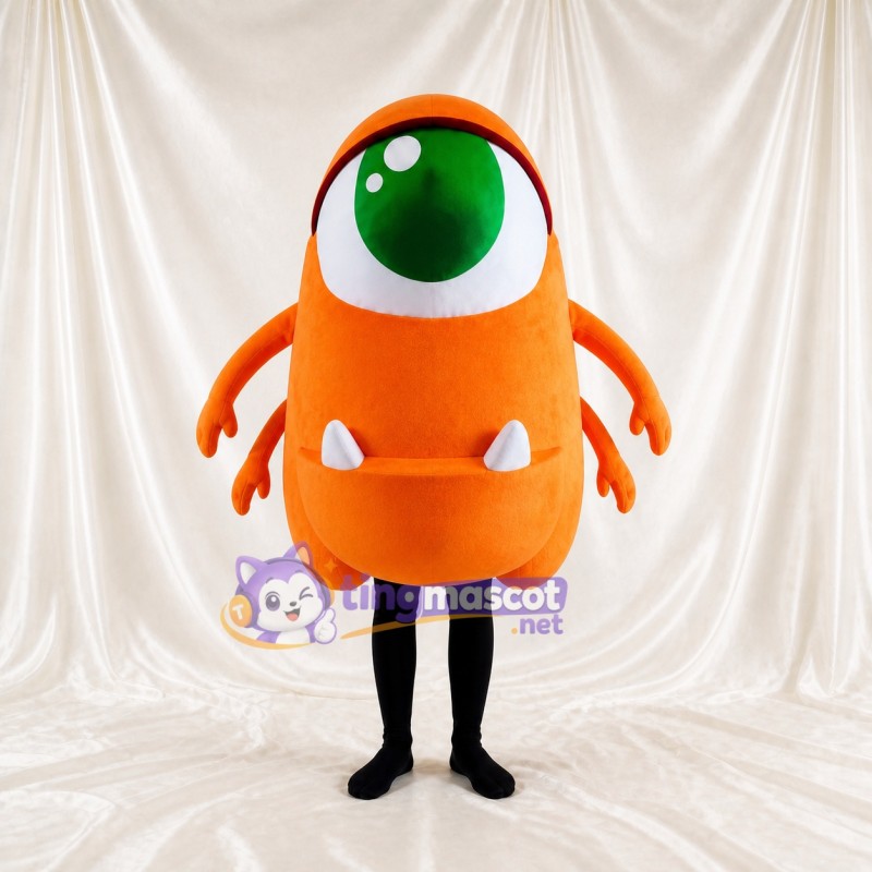 Orange Monster Mascot Costume Full Body for Adults Tech Events